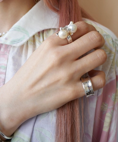 ジルコニア埋め込みピンキーリング（リング）｜e.m.（イーエム）の