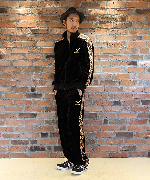 プーマヒョウ柄ラインベロアジャージセットアップ プーマジャージ