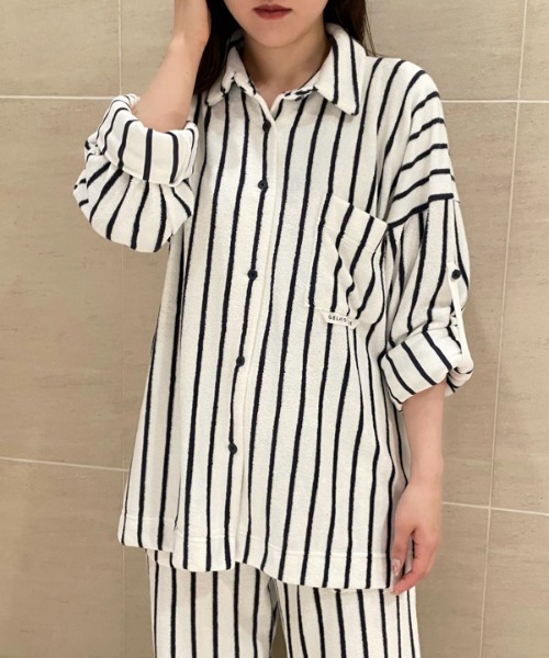 gelato pique（ジェラートピケ）の「ストライプパイルシャツ（ルーム