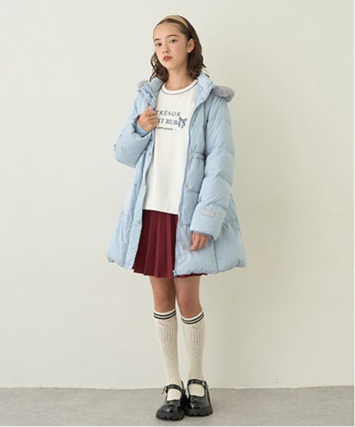 セール】【撥水】【家庭洗濯可】Aラインダウンコート（ブルゾン）｜pom