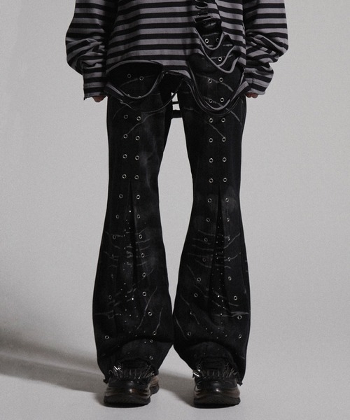 GRANCY】Crazy Design Skinny Flare Denim Pants / クレイジーデザイン
