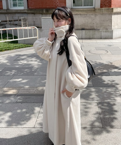 muguet（ミュゲ）の「stand collar long coat（ステンカラーコート