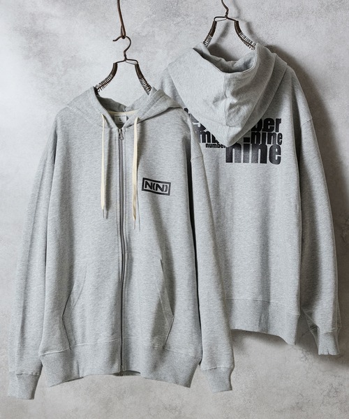N(N) number nine PRINTED FULL ZIP SWEAT HOODIE / エヌエヌ