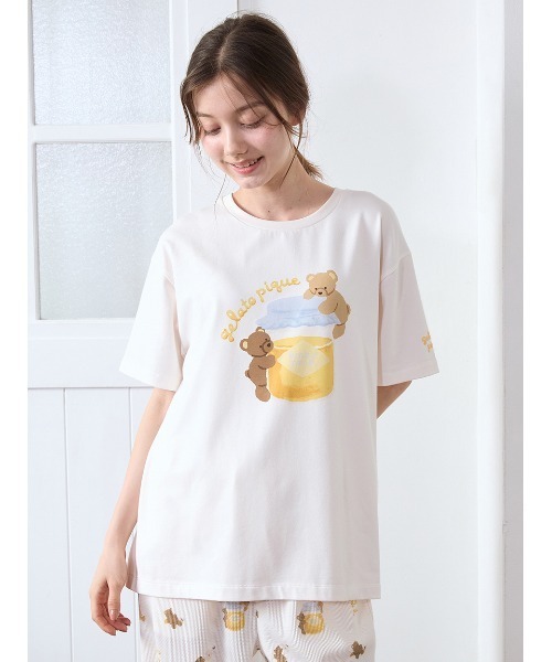 セール】はちみつベア柄ワンポイントTシャツ（ルームウェア/パジャマ