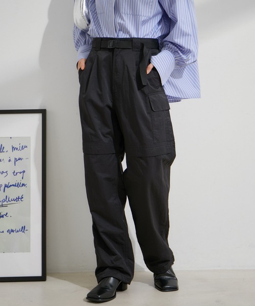 セール】【洗える】ベルト付ナイロンカーゴパンツ（カーゴパンツ