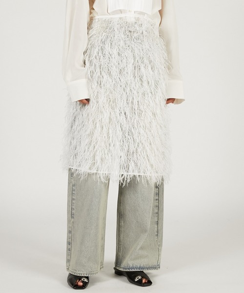 2026Spring Pre-Order】シアーフェザーラップスカート / Sheer Feather