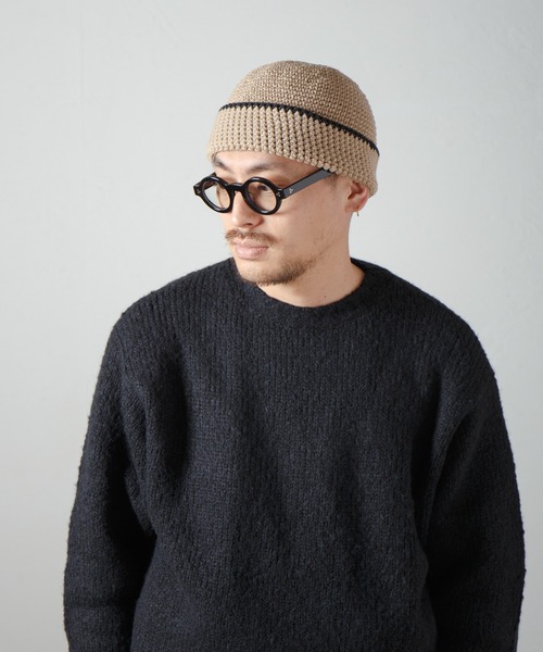 Hand Knitting Crusher Cap / 手編みクラッシャーニットキャップ