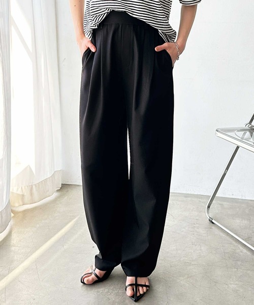 セール】【S-LL展開/新色追加】オンオフ着られる！カーブパンツ