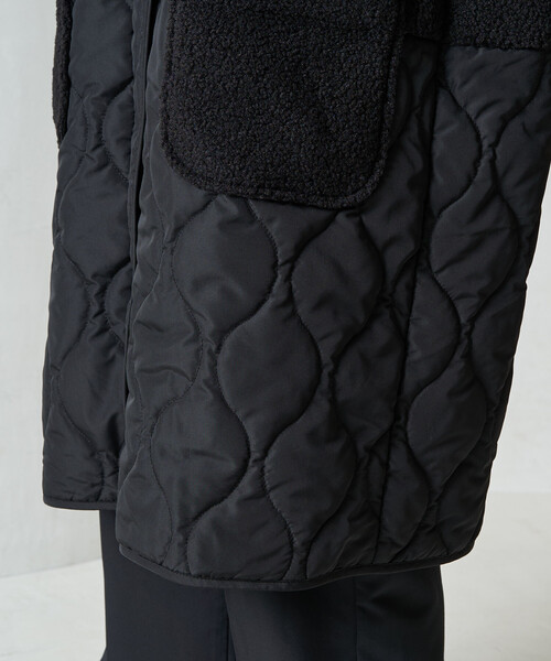 セール】限定展開 ボア×キルティング 切り替え ロングコート（その他