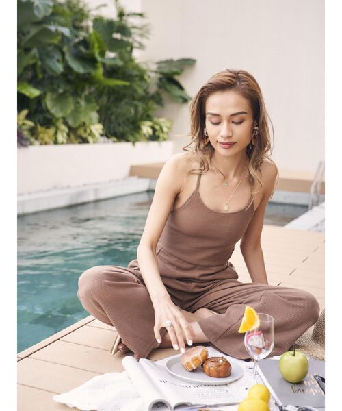 to the sea ワッフルビスチェ ロンパース ブラウン to the sea