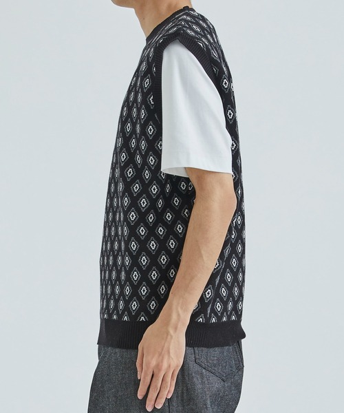 TTTMSW/ティー】Diamond knit polo vest（ベスト）｜TTT MSW（ティー