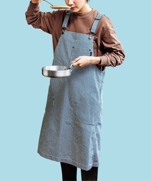 古着屋さんで見つけたようなオーバーオール風バッククロスエプロン