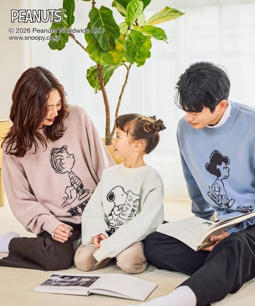 PEANUTS/スウェットライクニットプルオーバー/633929（ニット/セーター