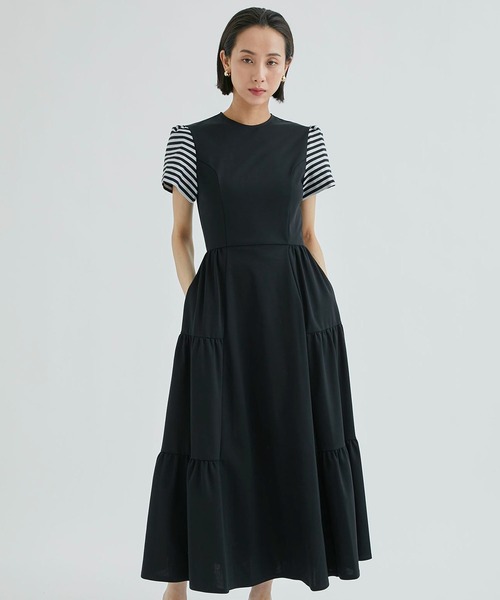 ティアードワンピース ボーダーズアットバルコニー