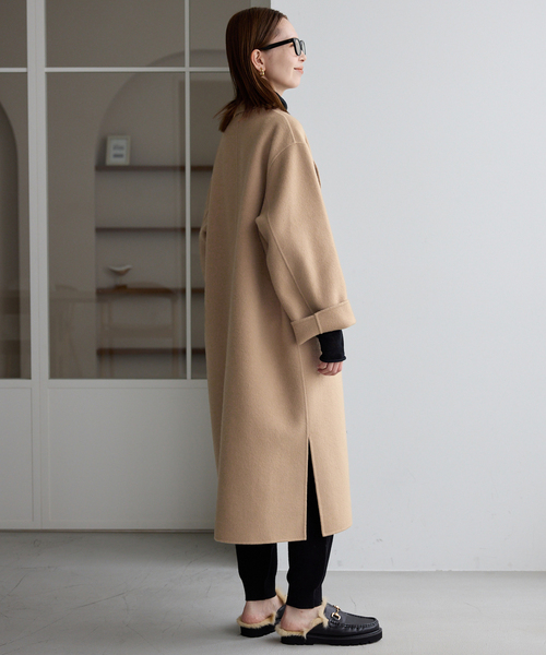 追加》souple woolダブルフェイスチェスターコート（チェスターコート