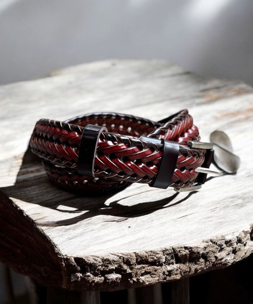 セール】レザー 編み込み ベルト（ベルト）｜Port（ポート）の