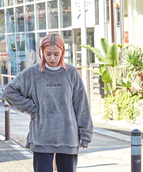 MONO-MART×KANGOL カンゴール ビッグシルエット ボア クルーネック