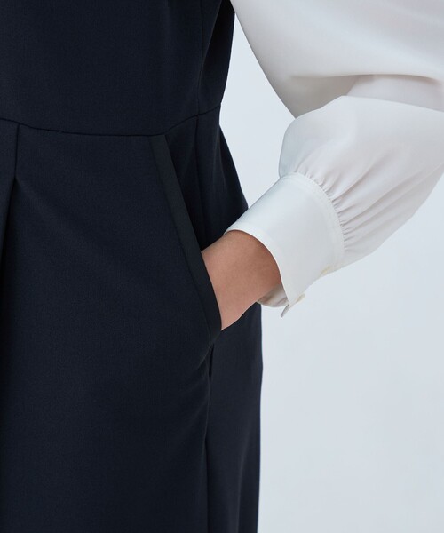 セール】ジョーゼットジャージー Vネックオールインワン（つなぎ