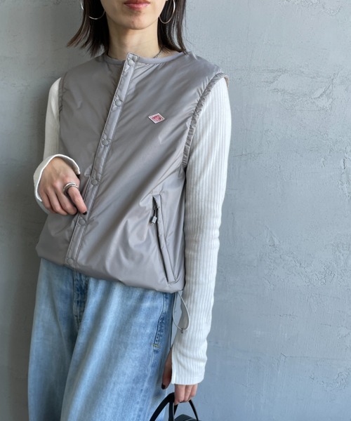 DANTON/ダントン] ナイロンタフタ インサレーションノーカラーベスト