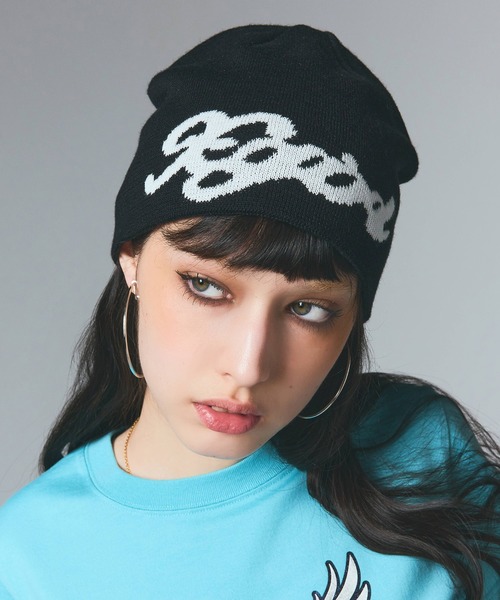 SCRIPT LOGO JACQUARD BEANIE（ニットキャップ/ビーニー）｜X-girl