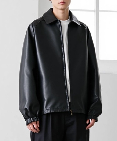 セール】2026SS MRU/エムアールユー オーバーサイズ ダブルジップ PU