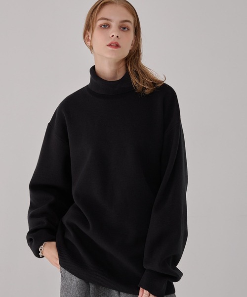 セール】オーバーサイズ ミラノリブタートルニットセーター EMMA