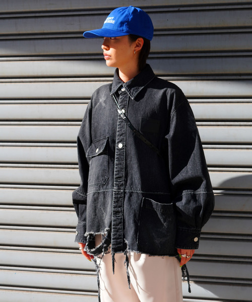 セール】【JIEDA / ジエダ】DAMAGE OVER DENIM SHIRT（シャツ/ブラウス