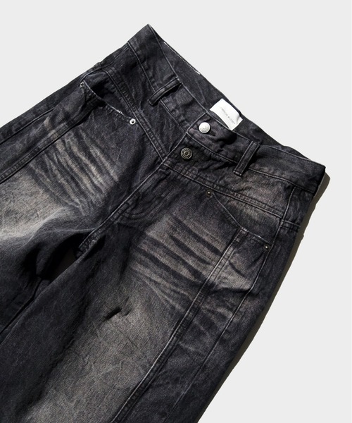 CRUSH FADE SIDE SEEM BOOTS CUT JEANS / クラッシュフェードサイド