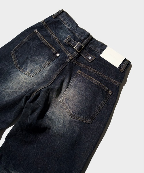 CRUSH FADE SIDE SEEM BOOTS CUT JEANS / クラッシュフェードサイド