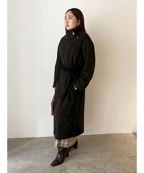 ウールジャージスタンドカラーコート（チェスターコート）｜LAGUNAMOON