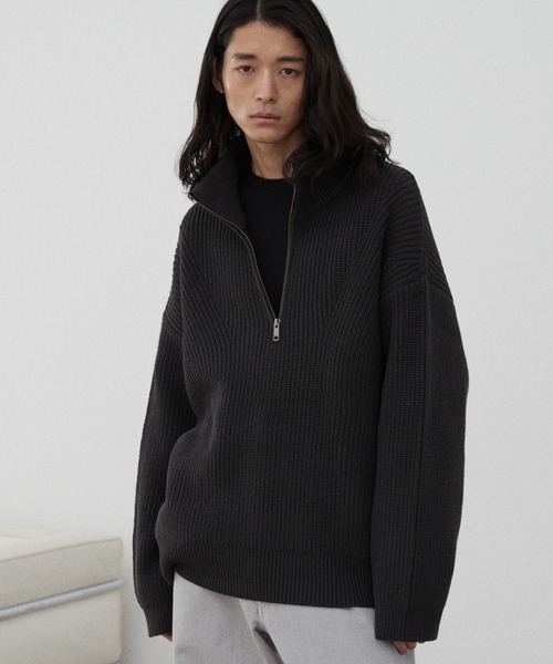 セール】HALF ZIP AZE KNIT（ニット/セーター）｜WYM LIDNM（ウィム