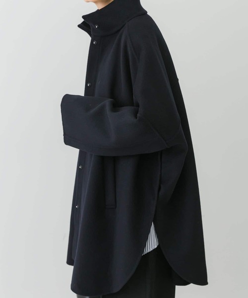 mother】かぐれ ウールワイドケープコート（ネイビー） かぐれ（カグレ