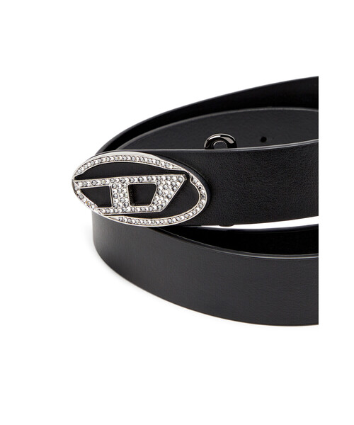 DIESEL B-1dr Strass 20 ブラックベルト B-1DR STRASS 20 1.9cm slim