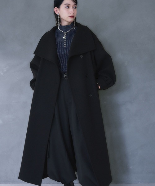 HARE（ハレ）の「ウーリーテックBIGカラーロングコート(HARE