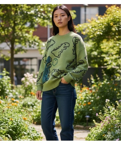 セール】恐竜柄 ニット（ニット/セーター）｜Sakka（サッカ）の