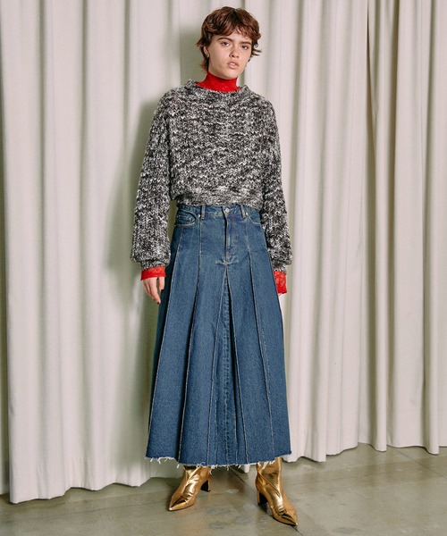 MAISON SPECIAL（メゾンスペシャル）の「Pleated Denim Skirt