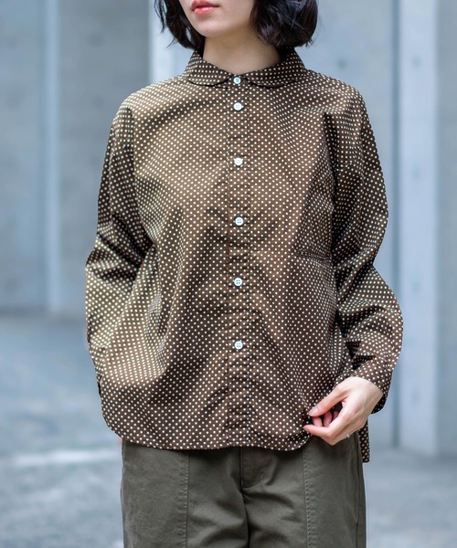 D.M.G / ディーエムジー] ブロードドット ラウンドカラーシャツ