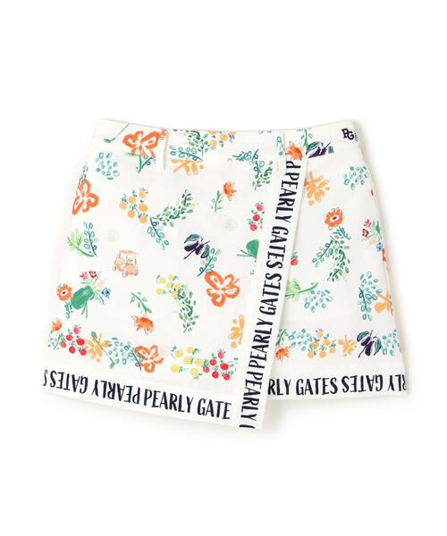 PEARLY GATES】ビオ花柄 Peストレッチカルゼスカート