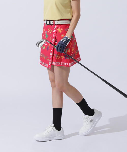 PEARLY GATES】ビオ花柄 Peストレッチカルゼスカート