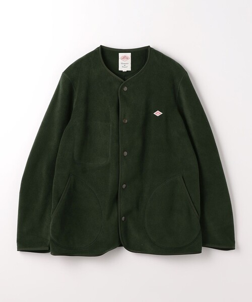 DANTON＞フリース スナップ ジャケット（ノーカラージャケット