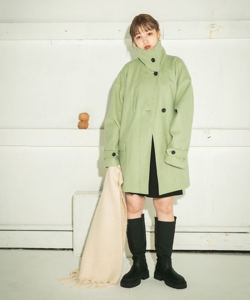 KBF（ケイビーエフ）の「スタンドカラーコクーンミドルコート（その他