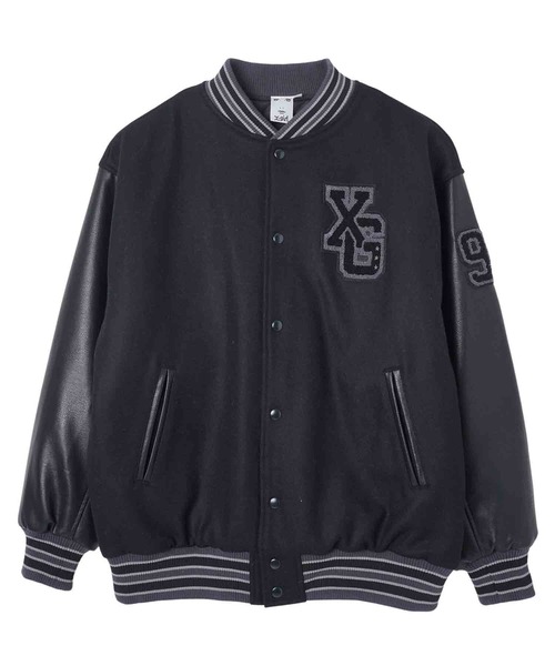 X-girl（エックスガール）の「COLLEGE LOGO STADIUM JUMPER