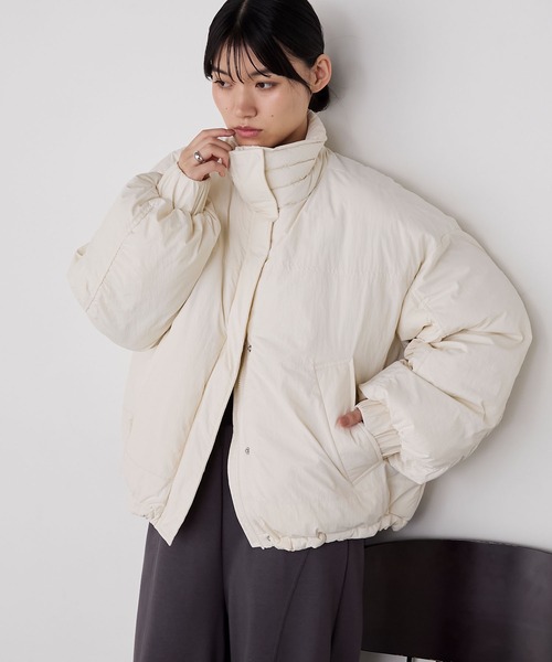 forksy.】〈撥水加工〉ドロスト付きハイネックモンスター中綿