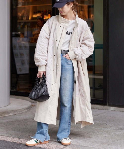 セール】≪新色登場≫【etsinta/エシンタ】切替マキシミリタリーコート