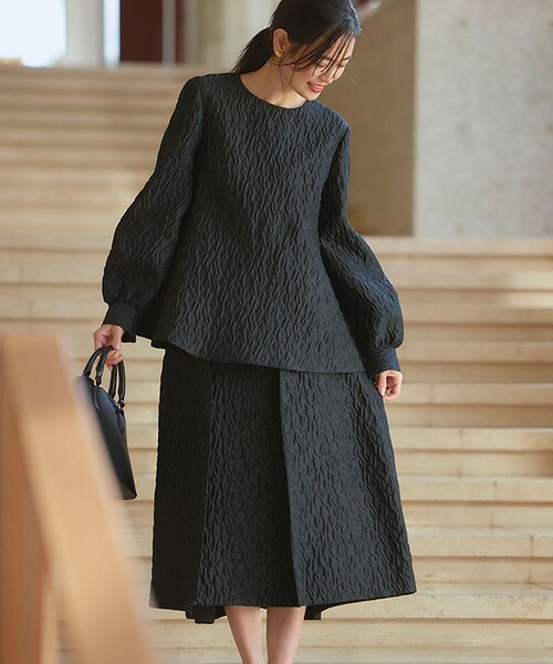 セール】【洗える】エクラジャカード コクーン スカート（スカート