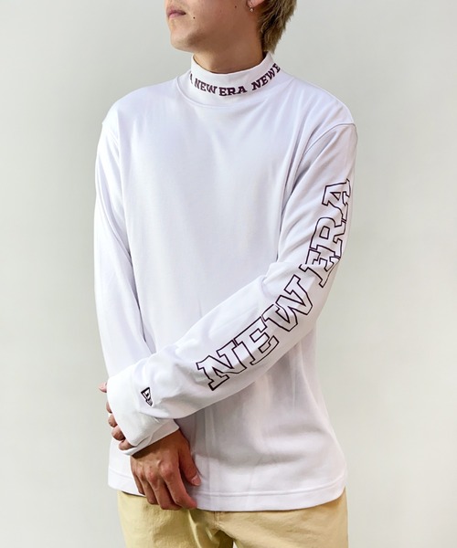 NEWERA GOLF 長袖 モックネック ゴルフボール ホワイト Lサイズ NEWERA