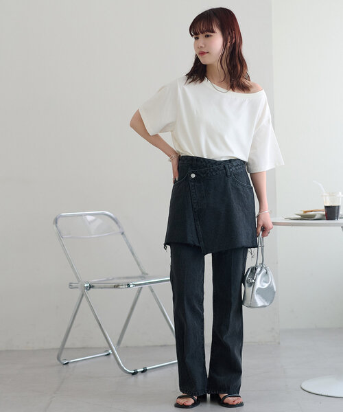 新色追加!】USコットンデニムラップミニスカート（スカート）｜DISCOAT