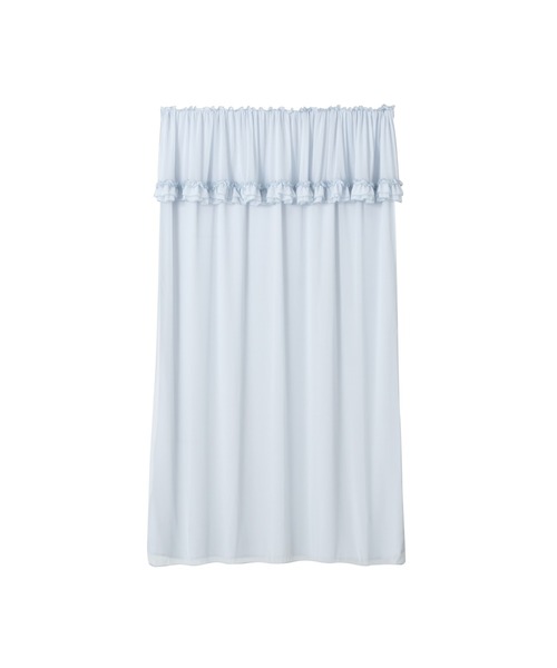 フリルバランス ダブルカーテン H2000×W1000 ライトブルー（インテリア