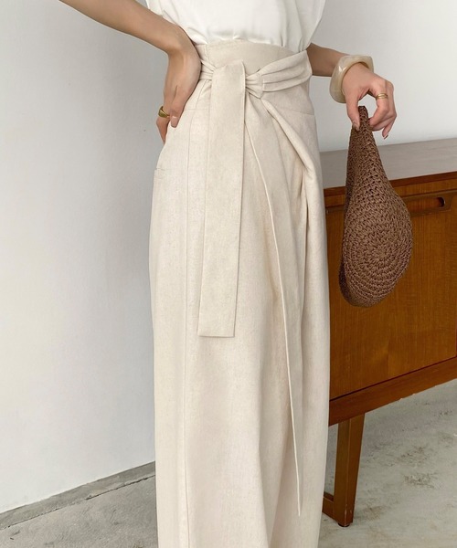 セール】ラップリネン混ワイドパンツ（その他パンツ）｜callautia