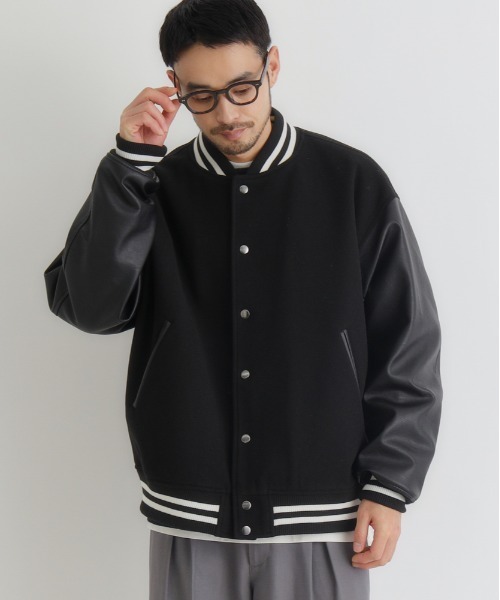 BACK NUMBER】ライトメルトン 袖切替 スタジャン (ユニセックス